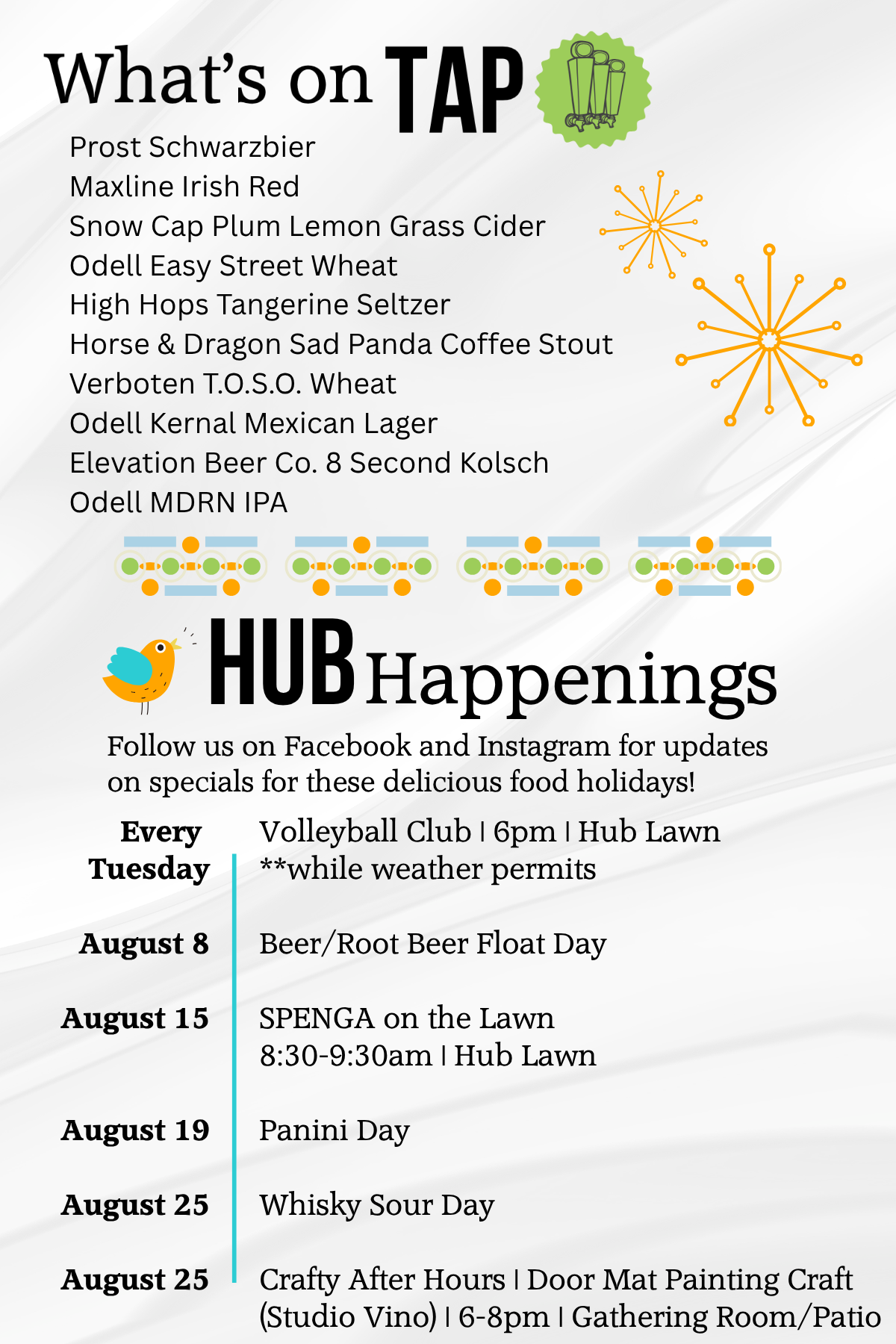 August at The Hub by Fresh Plate